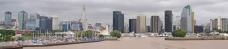 Panorama of Buenos Aires Waterfront seen from the River Plate.