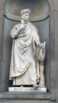Statue of Dante Alighieri at the Uffizi, Florence