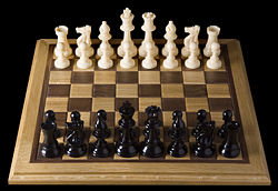 Pieces at the start of a game.