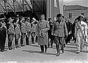 Adolf Hitler and Benito Mussolini during Hitler's visit to Venice from 14–16 June 1934.