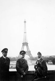 Adolf Hitler in Paris, 1940, with Albert Speer (left) and Arno Breker (right)