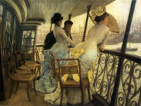 James Jacques Tissot. The Gallery of HMS Calcutta (Portsmouth), 1876. Kipling, who had sailed with his family from Bombay to Portsmouth on a P&O paddlewheeler four years earlier, however, only remembered "time in a ship with an immense semi-circle blocking all vision on each side of her."