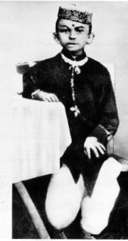 A young Gandhi c. 1886.