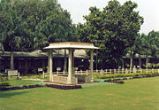 The Martyr's Column at the Gandhi Smriti in New Delhi, marks the spot where he was assassinated.