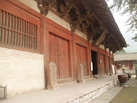 A timber hall built in 857, located at the Buddhist Foguang Temple of Mount Wutai, Shanxi