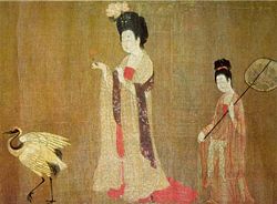 Beauties Wearing Flowers, by painter Zhou Fang, 8th century