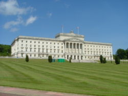Parliament Buildings in Stormont, Belfast, seat of the Northern Ireland Assembly.