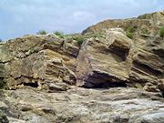 Sedimentary-rock formation, Karnataka, India