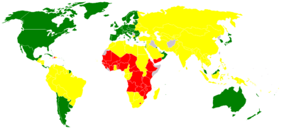 World map indicating Human Development Index(colour-blind compliant map)