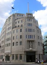 Main BBC headquarters, Broadcasting House, Portland Place, Central London.