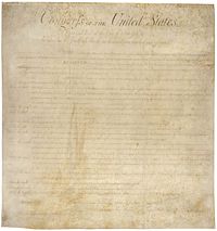 United States Bill of Rights currently housed in the National Archives