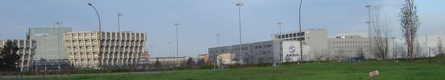 The main Airbus factory in Toulouse is located just next to Toulouse Blagnac International Airport. ( 43°36′44″N, 1°21′47″E)