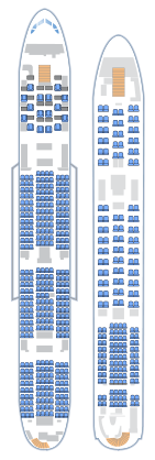 The A380-800 layout with 550 seats displayed