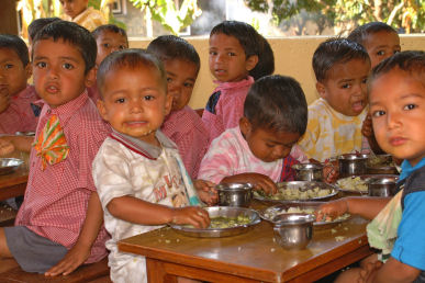 Children at the SOS Nursey School in Surket