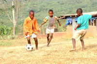 Children Playing football in Nigeria