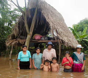 Families affected by flooding in Santa Cruz, Bolivia