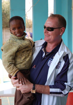 Paul Gascoigne visit the SOS Children’s Village Tlokweng