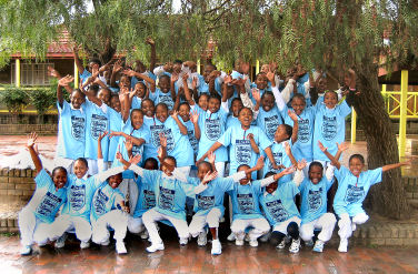 Children from SOS Children's Village Maseru during The FA's visit
