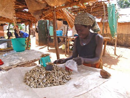 Micro loan from SOS Children supported this mother to start her fish selling business