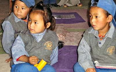 Tibetan refugee children in SOS school