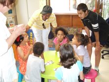 Leee John visits children in France
