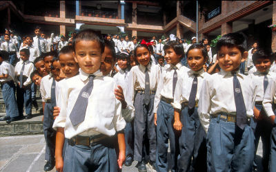 Nepal school children in Kavre