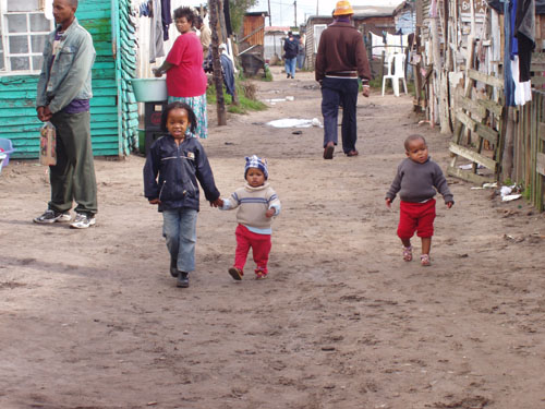 Children in a South African township