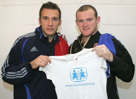 Shevchenko and Rooney supporting SOS Children