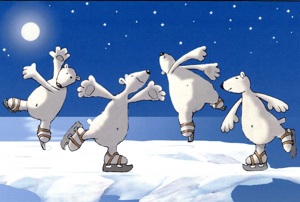 Skating Bears - SOS Children charity Christmas card