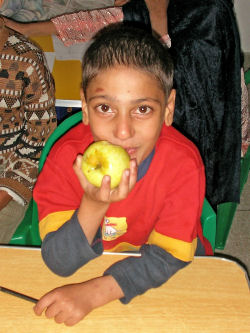 a child in kashmir given support by SOS Children