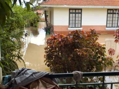 The flooded SOS Children's Village in Nha Trang, Vietnam