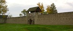 The gatehouse of Fort de Chartres was reconstructed in the 1930s.