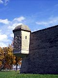 One of the reconstructed bastions at the fort.