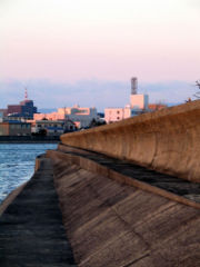 Tsunami wall at Tsu, Japan