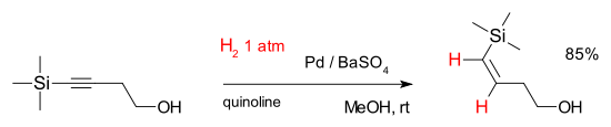 4-(trimethylsilyl)-3-butyn-1-ol hydrogenation