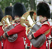 Comparison of euphonium (left) and tuba (right)