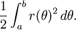 \frac12\int_a^b r(\theta)^2\, d\theta.