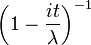 \left(1 - \frac{it}{\lambda}\right)^{-1}\,