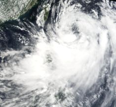 Tropical Storm Bilis near peak intensity