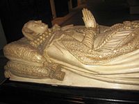 Replica of the tomb of Mary Queen of Scots on display at the Museum of Scotland.