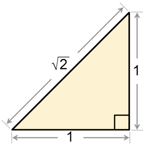 Image:Square root of 2 triangle.png
