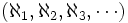 (\aleph_1, \aleph_2, \aleph_3, \cdots)