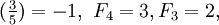 (\tfrac{3}{5}) = -1, \,\, F_4  = 3,F_3=2,