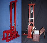 April 24: Guillotine (1792 model, left).