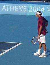 Federer at the 2004 Summer Olympics.