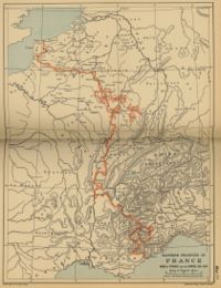 The final frontiers of France after the Peace of Cateau-Cambrésis in 1559.  Despite more than three decades of further warfare, the French failed to regain any of their former possessions in Lombardy.