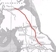 Dere Street; Corbridge is just south of Hadrian's Wall in the centre of the map.