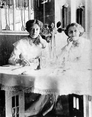 Miss Cranston's waitresses, seen in the Room de Luxe of the Willow Tea Rooms.