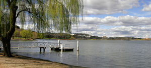 The view along Central Basin towards the Carillon and Defence Headquarters