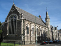 Canterbury College, The Great Hall, pictured to the right of illustration above.